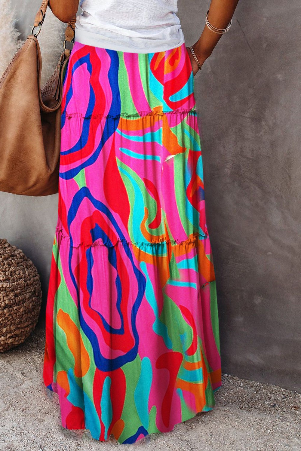 Bohemian Style Loose Casual High Waist Long Skirt